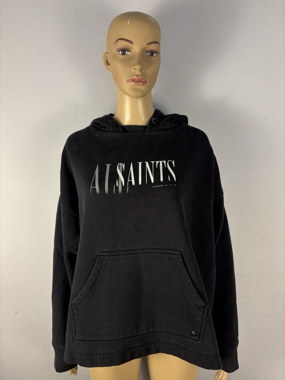 All Saints Allsaints Talon Logo Hoody Hoodie Adult Sz M Black Men’s Women’s